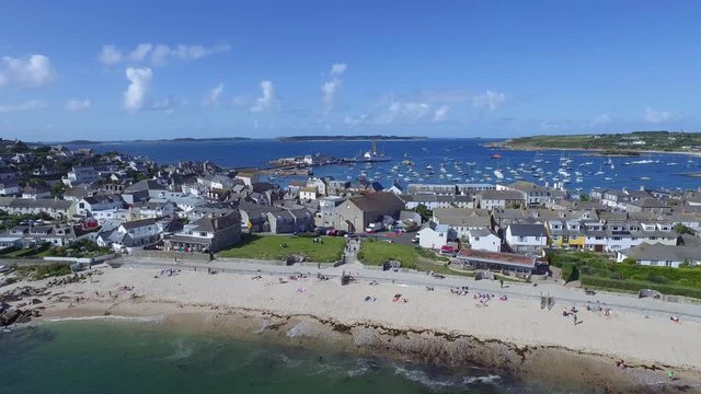 Fly above Tresco Islands | Unated Kingdom (aerial footage 4k)
