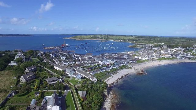 Fly above Tresco Islands | Unated Kingdom (aerial footage 4k)