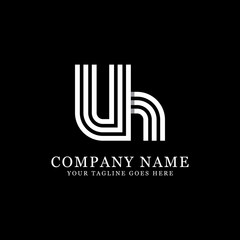 UH initial logo designs, creative monogram logo template