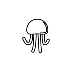 jellyfish life sea summer icon line