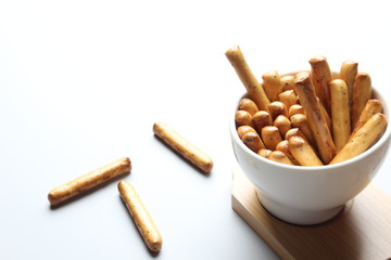breadsticks glassware gray background