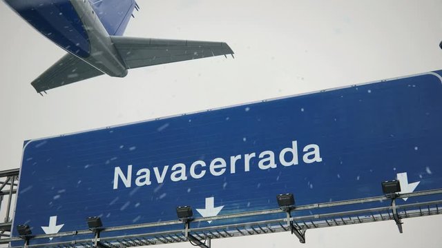 Airplane Takeoff Navacerrada in Christmas