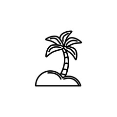 palm tree tropical summer icon line
