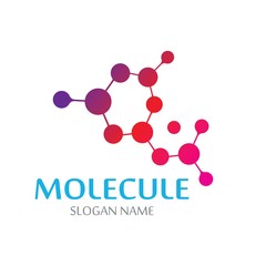 DNA Molecule atom logo abstract technology design vector