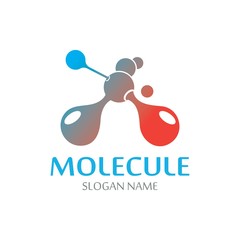 DNA Molecule atom logo abstract technology design vector