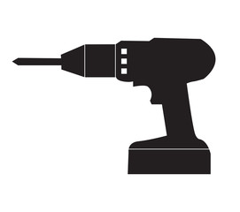 drill icon on white background. flat style. hand drill icon for your web site design, logo, app, UI. Screwdriver symbol. electric drill sign.