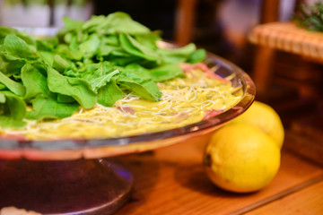 carpaccio with arugula