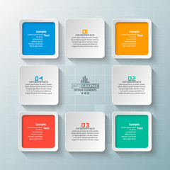 Abstract 3D Paper Infographics. Business template .Vector illustration