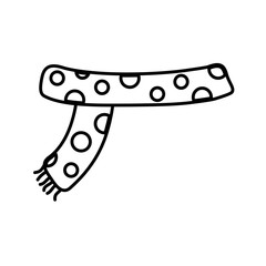 scarf with dots decoration merry christmas line style