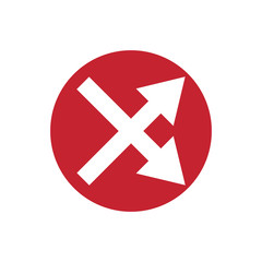 Obraz premium icon of crossed arrow in color circle