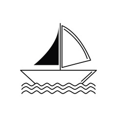 sailing boat vacation travel icon