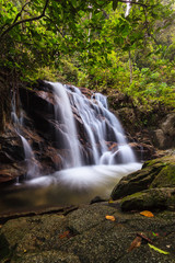 waterfalls found in tropical rainforest in Malaysia