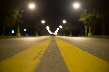 Night street line side of the road.