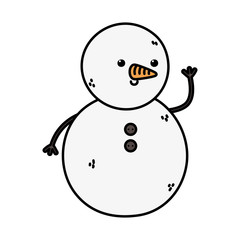 snowman waving hand decoration merry christmas