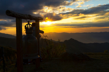 Sunset and twilight idyllic with nature