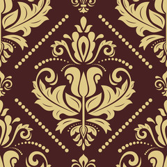 Orient classic brown and golden pattern. Seamless abstract background with vintage elements. Orient background. Ornament for wallpaper and packaging
