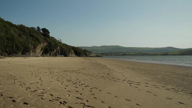 View Of The Sandy Beach Of Portmeirion Village And River Dwyryd