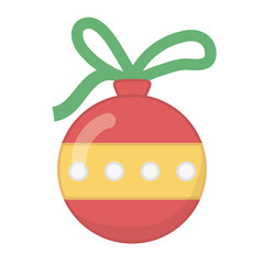 decorated ball dots ribbon celebration merry christmas