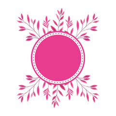 circle seal stamp with leafs