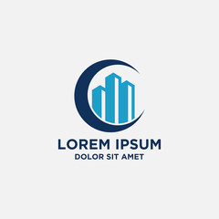 vector construction moon logo icon template