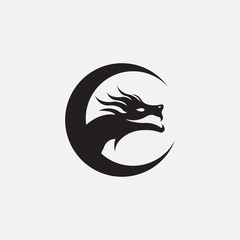 dragon logo icon, template - vector