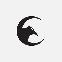 vector eagle moon logo icon template - vector