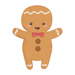 gingerbread man with bowtie decoration merry christmas