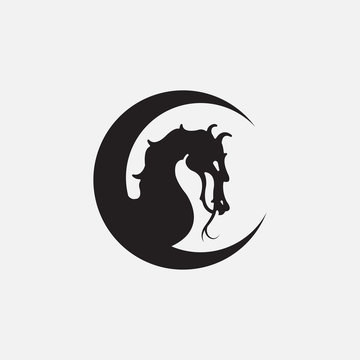 dragon logo icon, template - vector