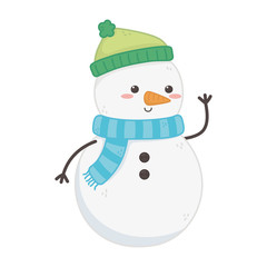snowman with hat and scarf decoration merry christmas