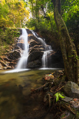 Fototapeta premium waterfalls found in tropical rainforest in Malaysia