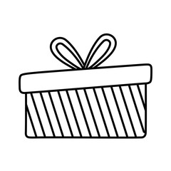 striped wrapped gift box decoration merry christmas line style