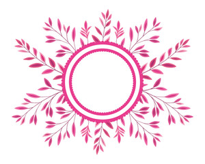 circle seal stamp with leafs