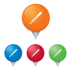 Simple Sword Map Pin Markers