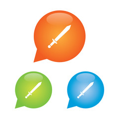 Sword Marker Icon Round Bubble