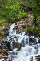 Fototapeta premium waterfalls found in tropical rainforest in Malaysia