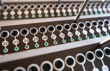 Panel with numbered round buttons and inputs