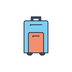suitcase luggage summer icon line and fill