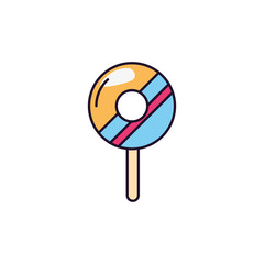 lollipop sweet and candies icon line fill