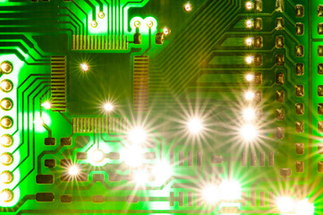 Modern green PCB board background