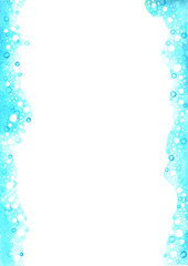 Abstract ocean blue bubble watercolor hand painting background for decoration on summer.