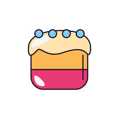 cupcake sweet and candies icon line fill