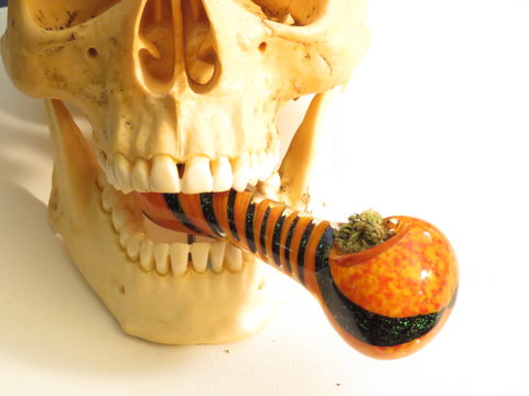 Halloween skull and smoke