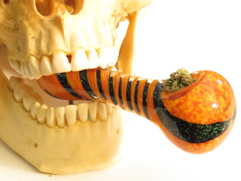 Halloween skull and smoke
