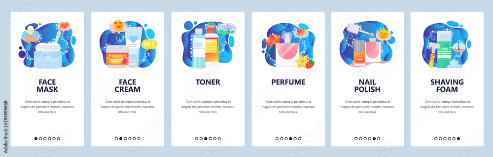 Poster Website and mobile app onboarding screens vector template