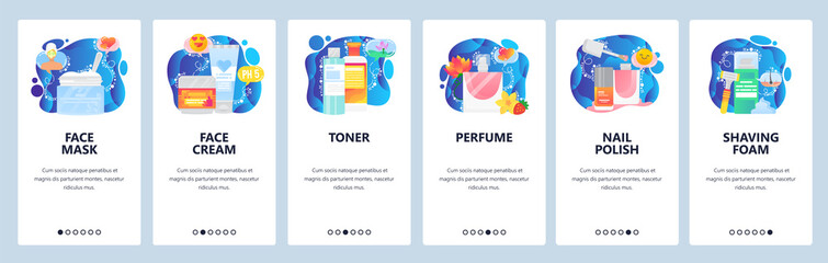 Website and mobile app onboarding screens vector template