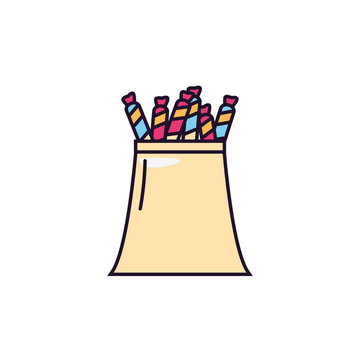 bag of colorful candies clip art preview