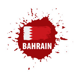 Bahrain flag, vector illustration on a white background