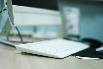 Work computer in office table