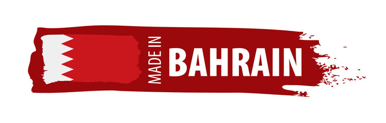 Bahrain flag, vector illustration on a white background