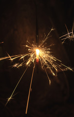 sparkler on black background